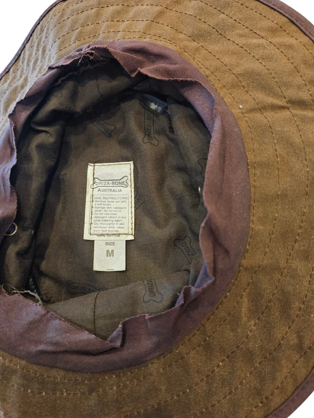 Driza-Bone Hat Boonie Fitted Mens M Brown Cotton Canvas Wide Brim Outdoor - Picture 4 of 5